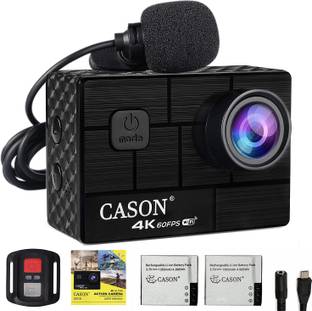 CASON CN10 4K 60fps HD Action Camera for Vlogging Waterproof Sports Camera with External Mic, 2 x 1350...