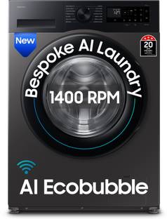 Samsung 9 kg 5 Star, AI Ecobubble, Super Speed, Wi-Fi, Hygiene Steam, Digital Inverter Motor Fully Aut...