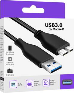 HexaGear Power Sharing Cable 3 A 1 m Copper Braiding Rugged USB 3.0 Data Cable for External Hard Drive...