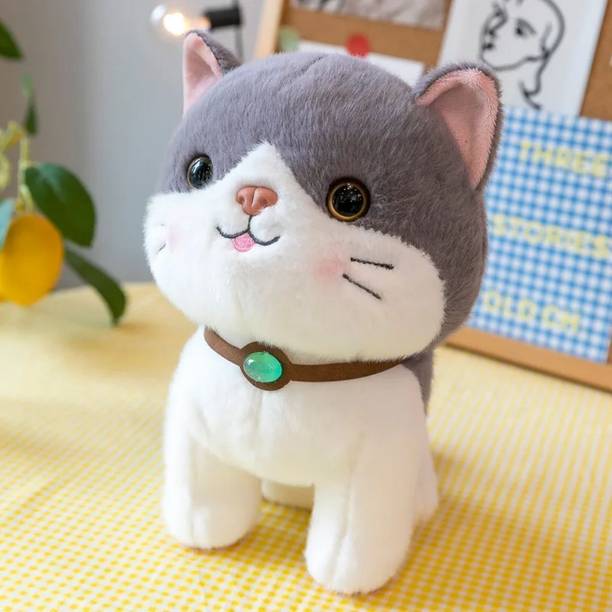 Plushora Cute Little Cat with Neck Stone for Girls, Bab...