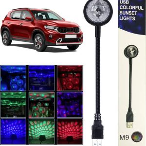 MOBIZAC USB Operated Car Atmosphere Disco Light 7 Color...