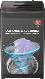 Haier 8 kg With Ultra Fresh Air Technology, Oceanus Wave Steel Drum, Balance Clean Pulsator, Custom Wa...