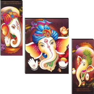 Indianara Set of 3 Lord Ganesha MDF Art Painting (4109F...