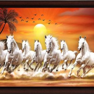 Masstone Lucky Seven Running Horses Vastu UV Matt Textu...