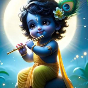Anaadi Beautiful Bal Krishna Photo Poster for Home & Of...