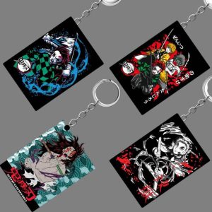 Replix Premium (Pack of 4) Demon Slayer 3 Anime Printed Keycha...