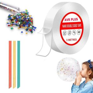 dsq Nano Tape with 1 Glitter Flakes 3 Straw for Balloon...
