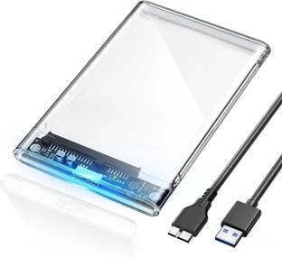 BKC Enclosure Transparent Case, USB 3.0 to SATA Tool-Free External Hard Disk Case 2.5 inch Shock Resis...