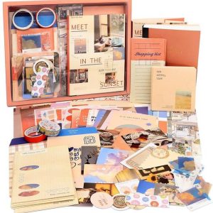 HASTHIP Vintage Scrapbook Sticker Washi Tape Gift Set V...