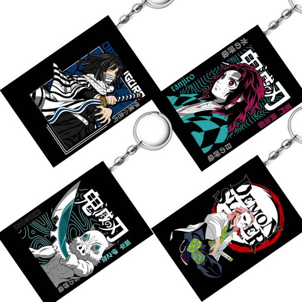 Replix Premium (Pack of 4) Demon Slayer 2 Anime Printed Keycha...