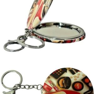 Tiamo Pocket Compact Metal and Glass Mirror with Keycha...