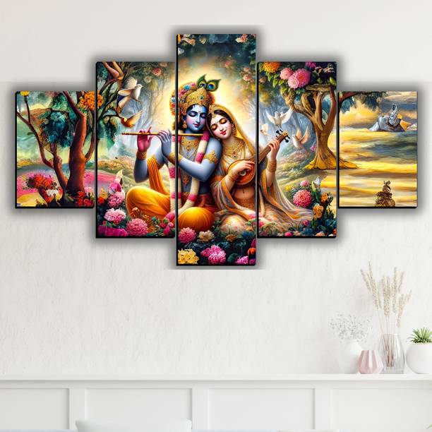 JB Creations Radha Krishna Religious Mdf Wall Painting ...