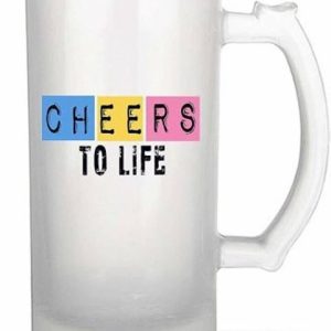 SAM BAN Cheers to Life Glass Beer Mug