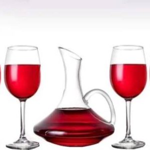 RKPL Glass Oval Decanter 1500 ml 4 Glass 350 ml Storage...