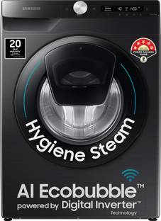 Samsung 8 kg with Steam ,Wi-Fi Enabled Fully Automatic Front Load Washing Machine Black