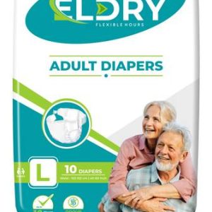 Eldry Tape Style Adult Diaper L, Unisex, Waist Size (40...