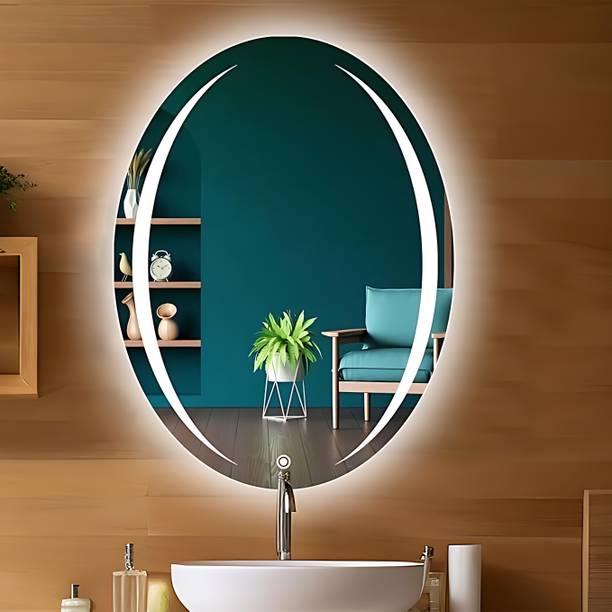 SANIF Oval Shape LED Mirror For Bathroom||Size 18x24||D...