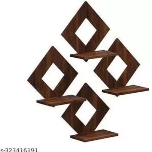 CRAFTY COTTAGE Wooden Wall Shelf Shelves Art Hanging De...