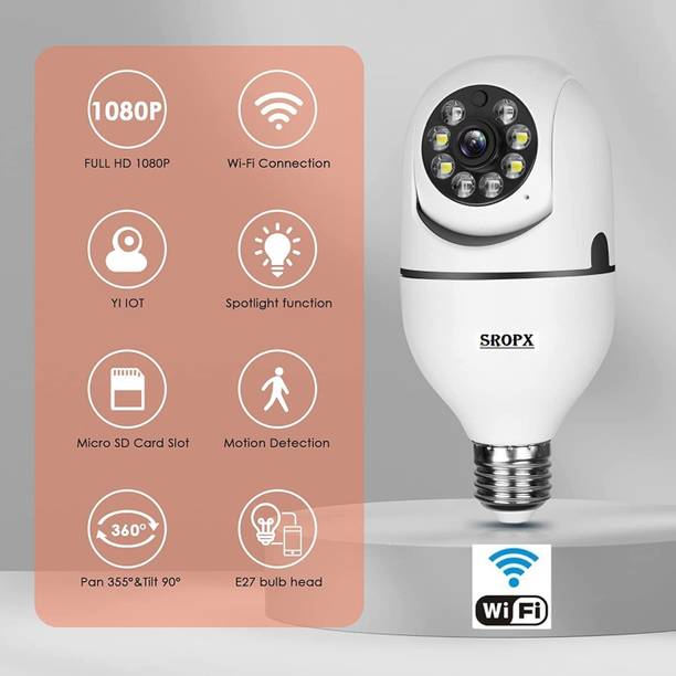 SROPX Wireless WiFi PTZ Bulb Holder SPY Camera 5.0 MP C...