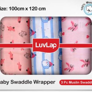 LuvLap Printed Single Swaddling Baby Blanket for AC Ro...