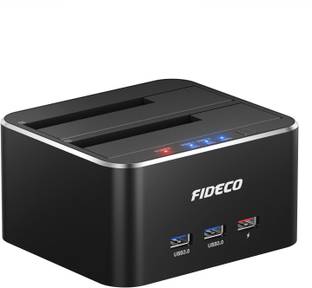 Fideco USB 3.0 to SATA Dual External Hard Drive Station for 2.5/3.5 Inch HDD/SSD Hard Drive Duplicator...