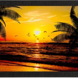 eCraftIndia Flying Birds During Sunrise Beach View Sati...