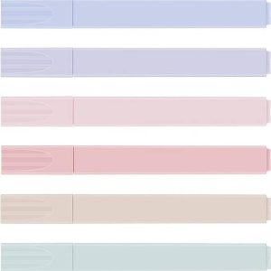 Zinnia Highlighter pen, 6 Assorted Pastel Colors, sketc...