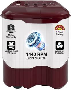 Godrej 9 kg 5 Star With Rain Shower Spin Washing Machine Semi Automatic Top Load Maroon, White