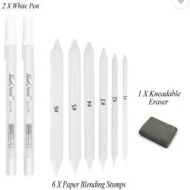 Ortan Art Blender, Eraser,2X white Highlighter Pen 0.8m...