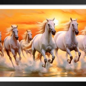 DBrush seven running horse vastu sunrise painting large...