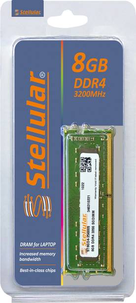 STELLULAR 3200/25600MHZ DDR4 8 GB (Dual Channel) Laptop...