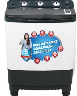 Intex 7.5 kg With Lint Filter, Buzzer, Castor Wheel with pad, Collar Scrubber ,Transparent Lid Semi Au...