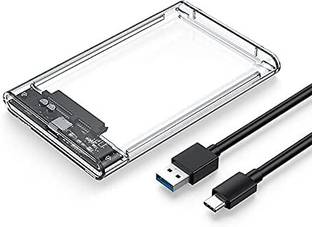 ULTRABYTES Type C TRANSPARENT SATA SSD CASING 2.5 inch Shock Resistant Hard Disk Enclosure Case Type C
