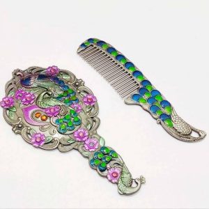Creative Hub Handicraft Metal Hand Mirror and Comb for ...