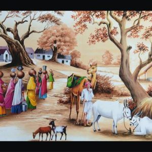Mmory Beautiful Decorative Rajasthani Village View Wall...