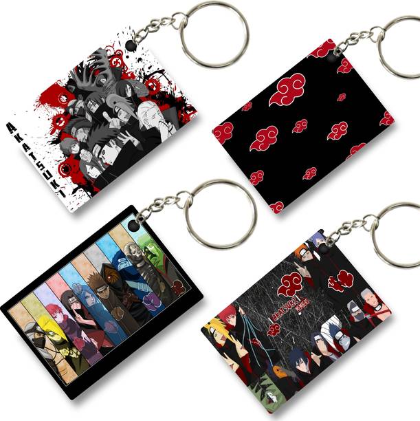 Replix Premium (Pack of 4) Naruto Akatsuki Anime Printed Keych...