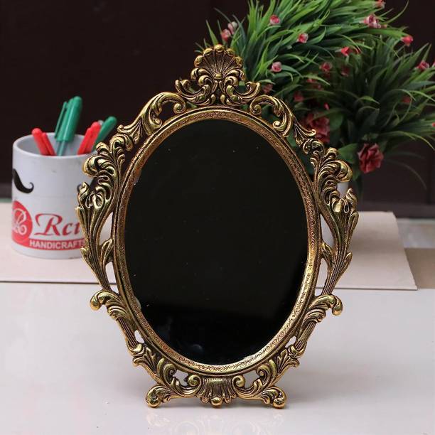 KridayKraft Gold Plating Metal Mirror for Decorative An...