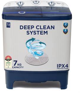 Midea 7 kg Semi Automatic Top Load Washing Machine Blue, White