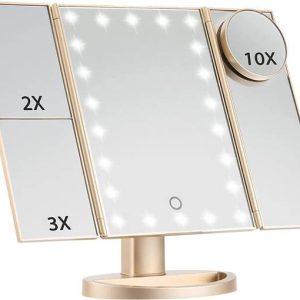 Stelliferous Makeup Mirror with Light|Trifold Shaving M...