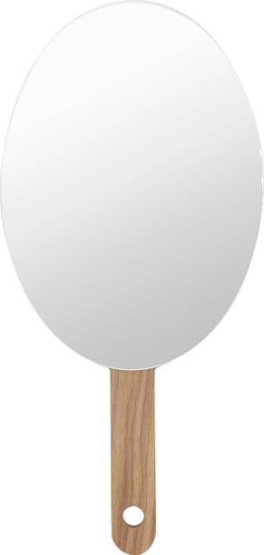 Victor Mirrors Big Oval Wooden Handheld Beauty Makeup M...