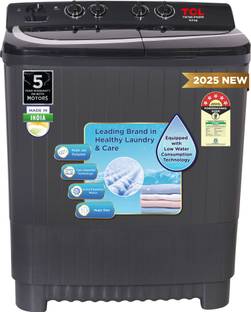TCL 9 kg 5 Star with Extra Powerful Motor, Magic Filter and Fast Dry Semi Automatic Top Load Washing M...
