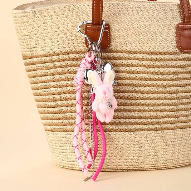 Salty Pink Bunny Keyring Charm for Bags & Backpacks Key...