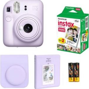 FUJIFILM Instax mini 12 Lilac Purple Instant Camera with 10x2 Film + pouch and 64 sheet album Instant ...