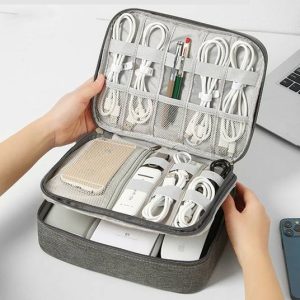 Pinkmpire 2 Layer Travel Digital Electronics Accessorie...