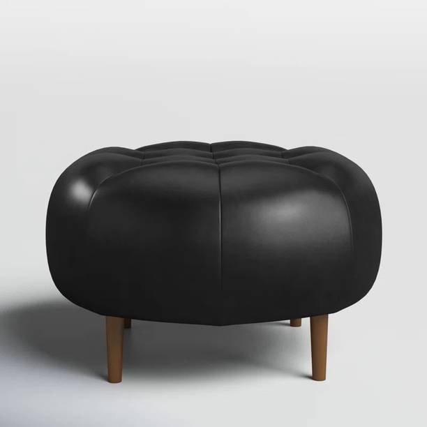lifestyle furniture LF Leather Ottoman Black pouffe for...
