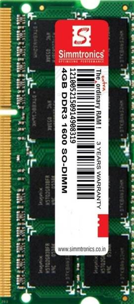 simtronics 4 gb ddr3 laptop 1600. DDR3 4 GB (Single Cha...