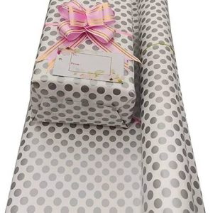 Sejas Collections Silver Polka Dot Gifts Wrap Sheets Pa...